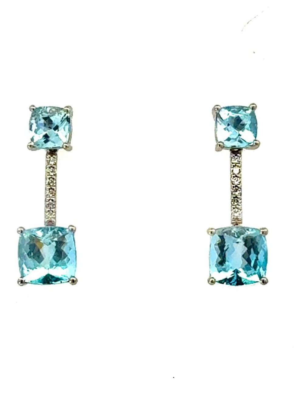 Natural Aquamarine Diamond Earrings 14k Gold 5.81 TCW Certified $4,950 601190